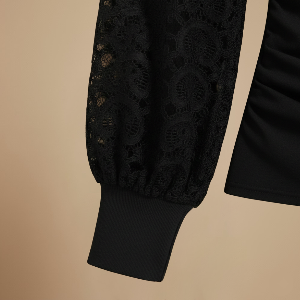 Women’s long sleeve lace v-neck blouse Fashion Grand