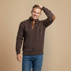 Vintage 3D Print Quarter Zip Sweatshirt Fashion Grand