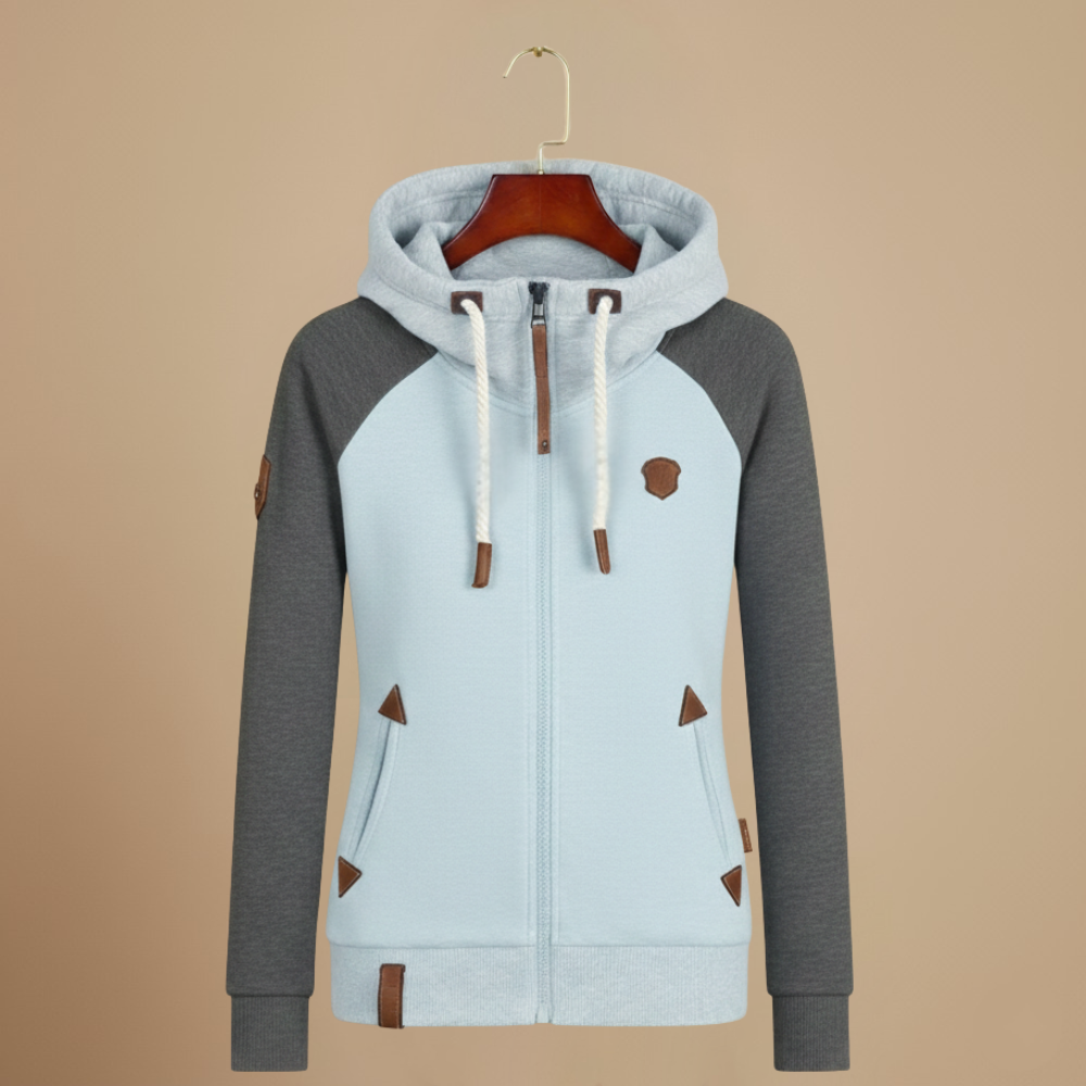 Women's hooded zip up casual sweatshirt jacket Fashion Grand