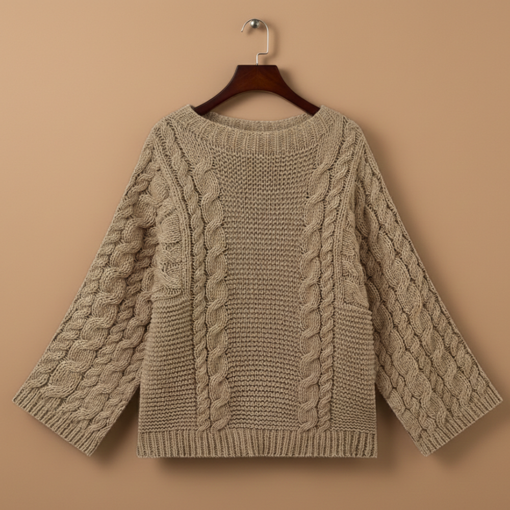 Women's Chunky Cable Pattern Sweater Fashion Grand