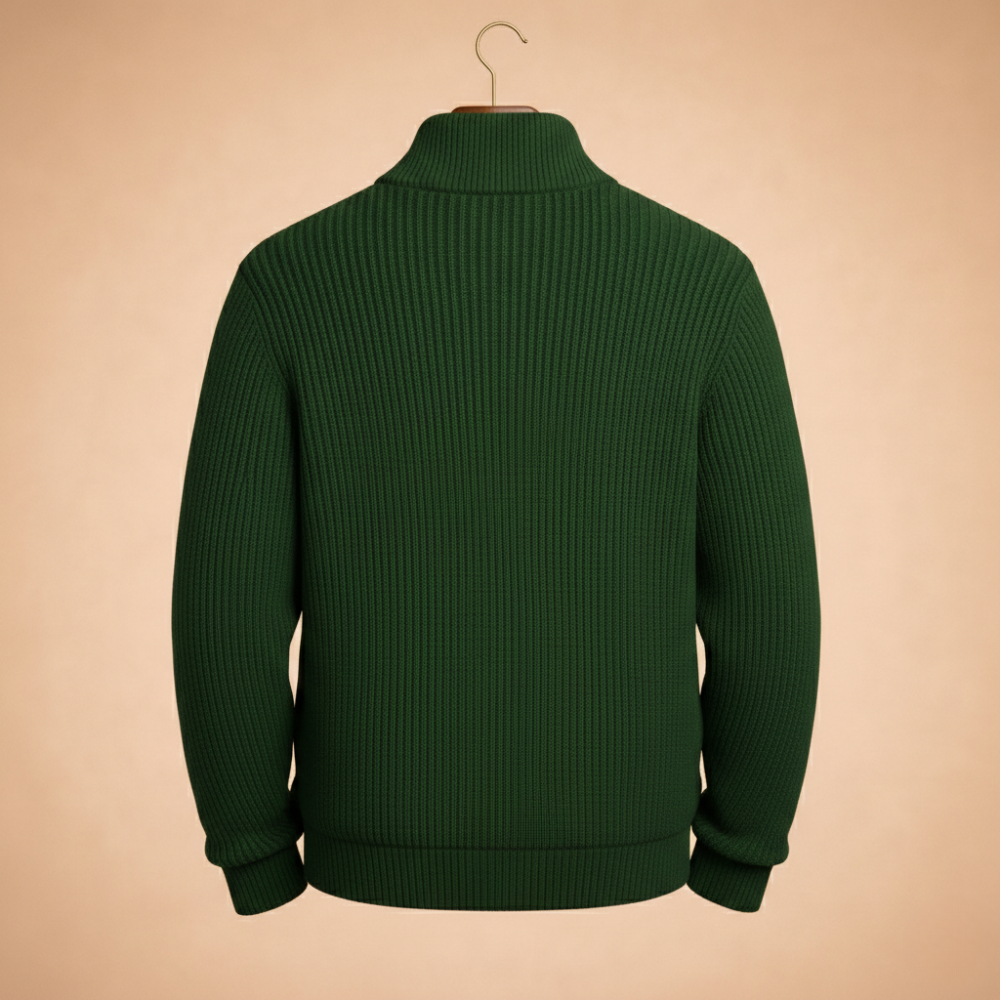 Men's casual zip turtleneck knitted pullover jumper Fashion Grand