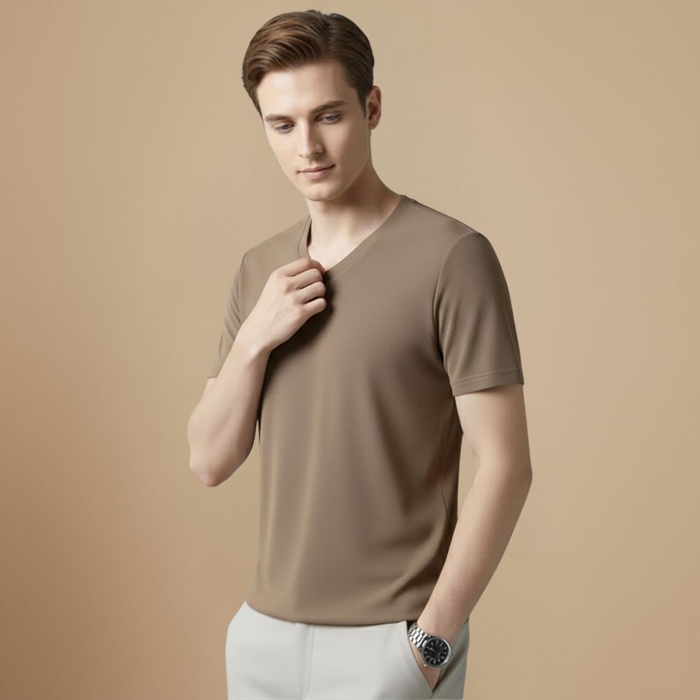 Men’s V Neck Cotton T-Shirt Fashion Grand