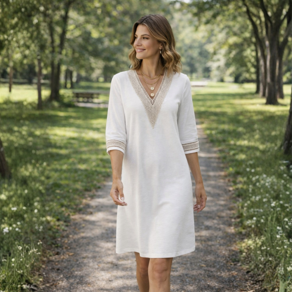 Women's mid-length v-neck summer dress Fashion Grand