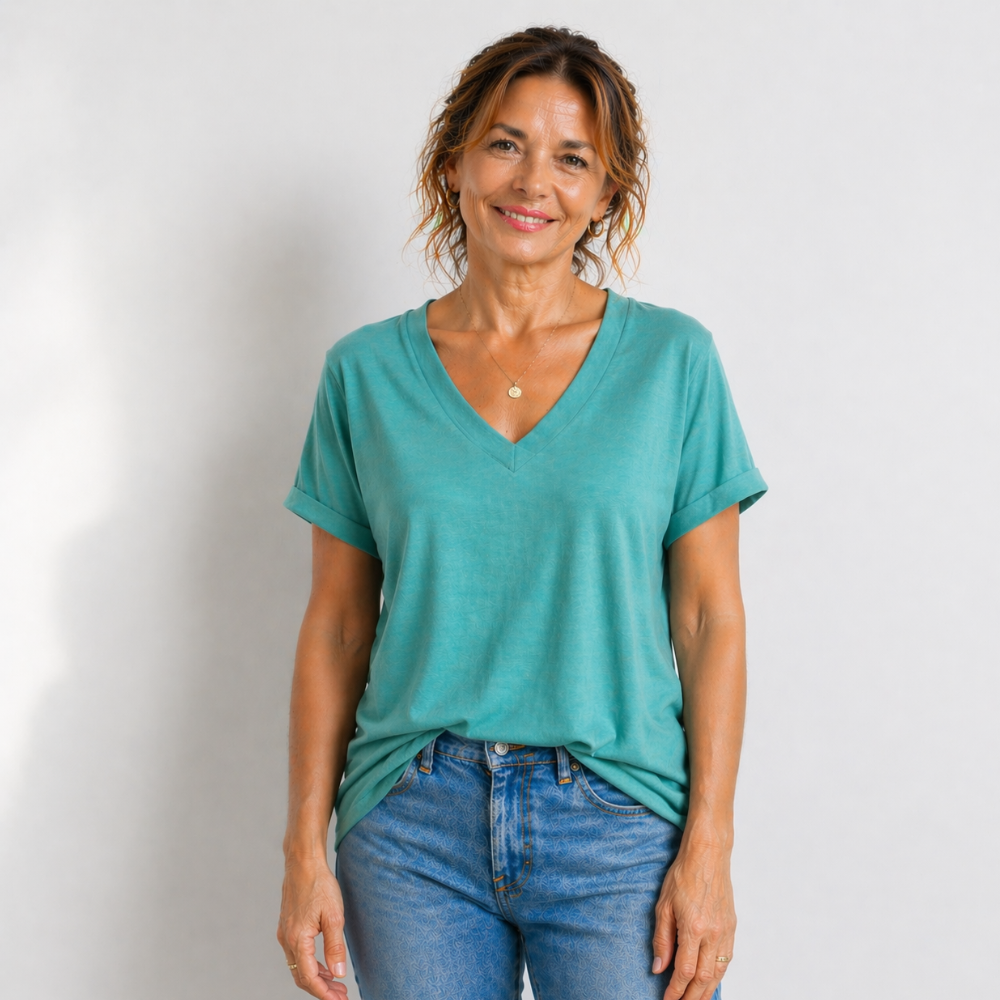 Women’s v-neck loose fit casual blouse Fashion Grand