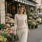 Women’s asymmetric buttoned design knitted jumper Fashion Grand