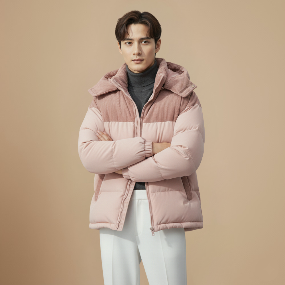 Puffer jacket hooded thick windbreaker casual Fashion Grand