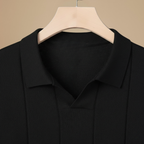 Men's short sleeved knitted v-neck polo shirt Fashion Grand