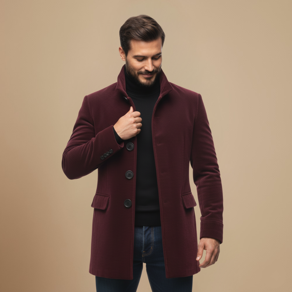 Vintage Corduroy Britse Zakelijke Trenchcoat Fashion Grand