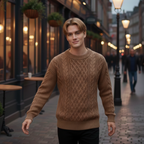 Men's casual o-neck knitted pullover jumper Fashion Grand