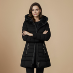 Hooded Quilted Fur Lined Winter Jacket Fashion Grand