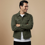 Men's Casual Black Solid Denim Jacket Fashion Grand