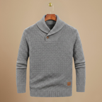 Men's knitted sweater with button collar Fashion Grand