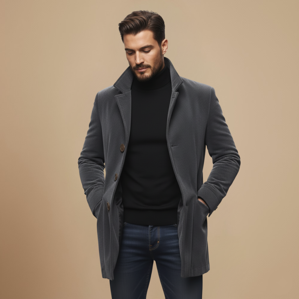 Vintage Corduroy Britse Zakelijke Trenchcoat Fashion Grand