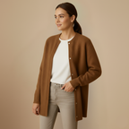 Ladies Relaxed Fit Button Knit Cardigan Fashion Grand