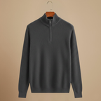Men's zip collar knit long sleeve sweater Fashion Grand