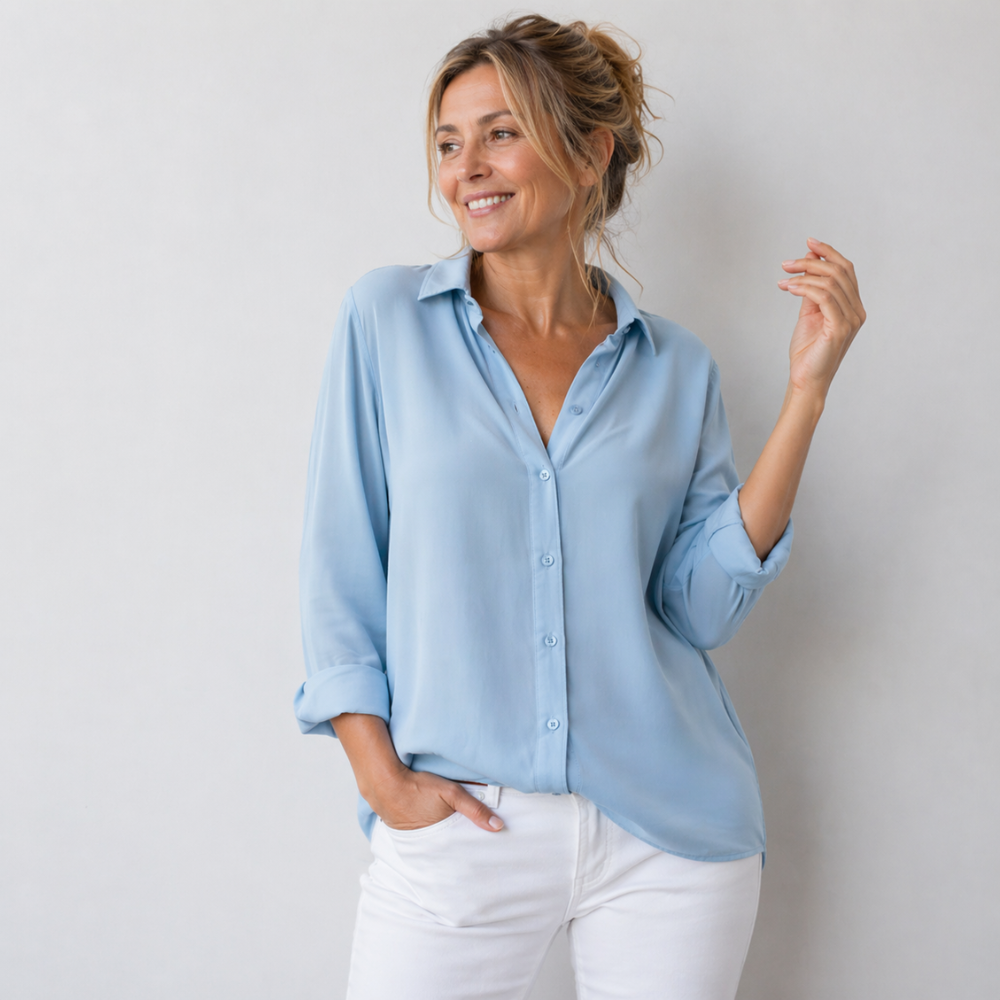 Women’s casual button-down long sleeve blouse Fashion Grand