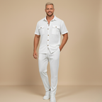Casual Shirt Trousers Matching Two Piece Set for Men Fashion Grand