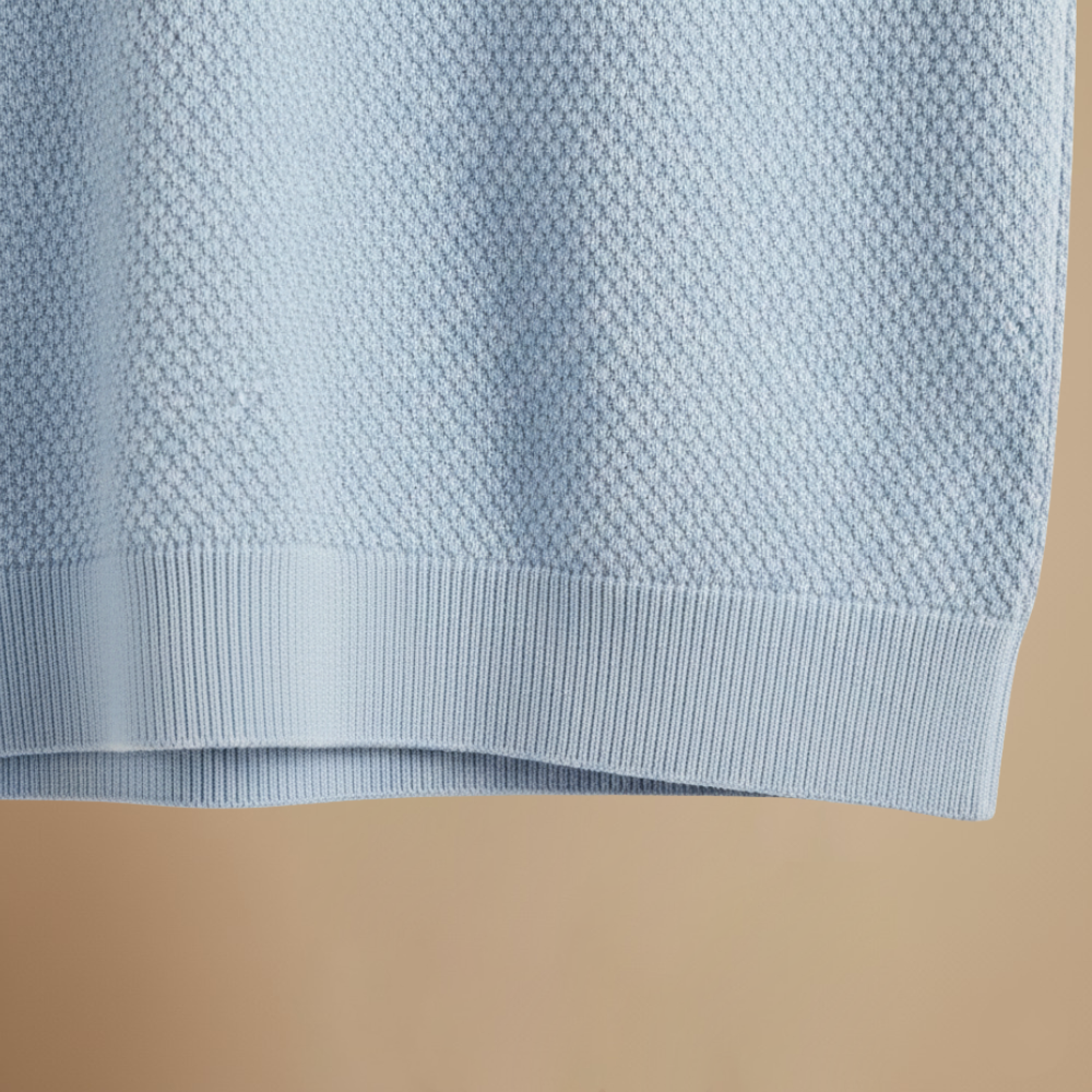 Men's open collar knitted short sleeve polo shirt Fashion Grand