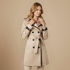 Casual double breasted trench coat for women Fashion Grand