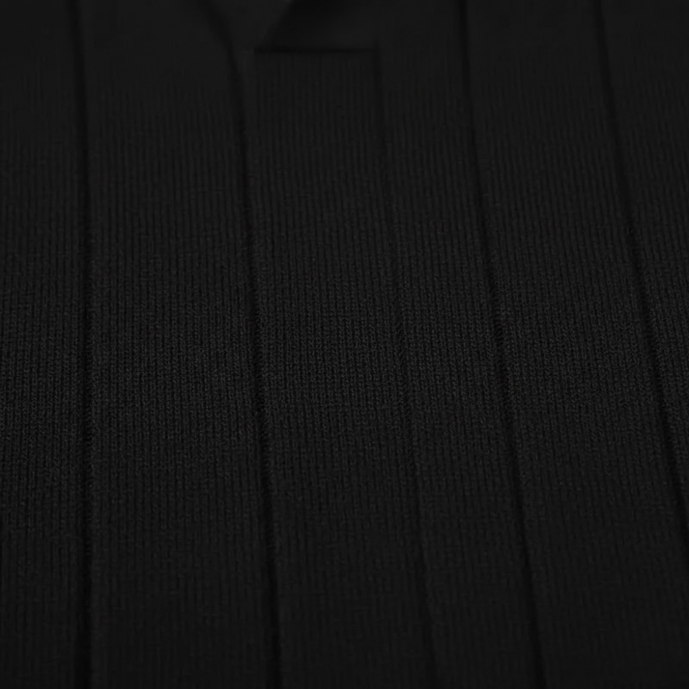 Men's short sleeved knitted v-neck polo shirt Fashion Grand