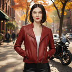 Women’s leather short fit jacket Fashion Grand