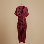 Women's midi dress with waist tie Fashion Grand
