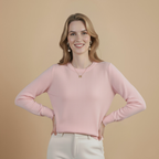 Solid Casual Crew Neck Long Sleeve Sweater Fashion Grand