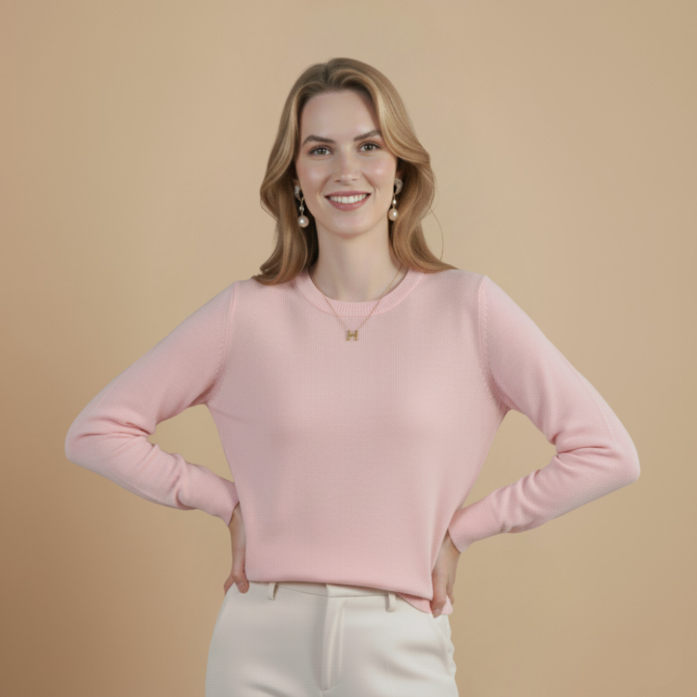 Solid Casual Crew Neck Long Sleeve Sweater Fashion Grand