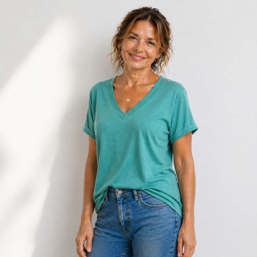 Women’s v-neck loose fit casual blouse Fashion Grand
