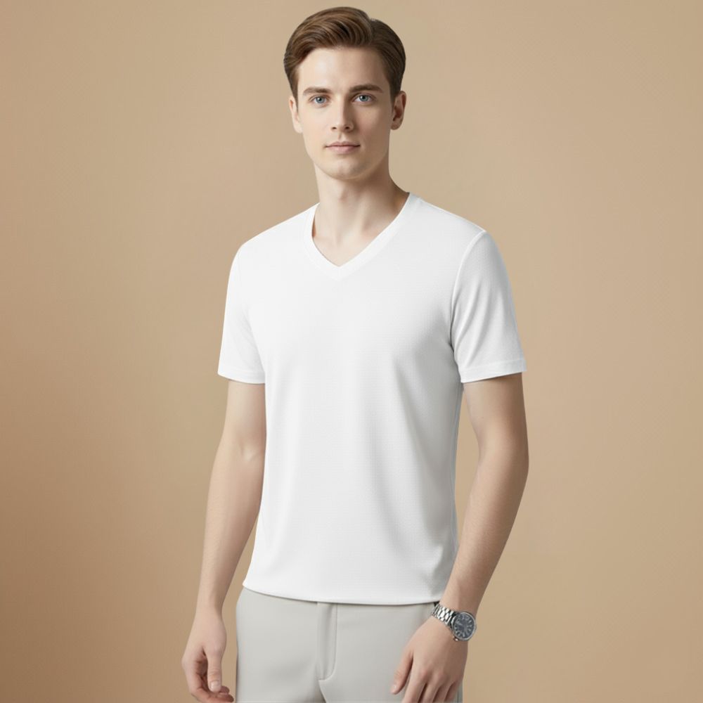 Men’s V Neck Cotton T-Shirt Fashion Grand