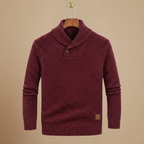 Men's knitted sweater with button collar Fashion Grand
