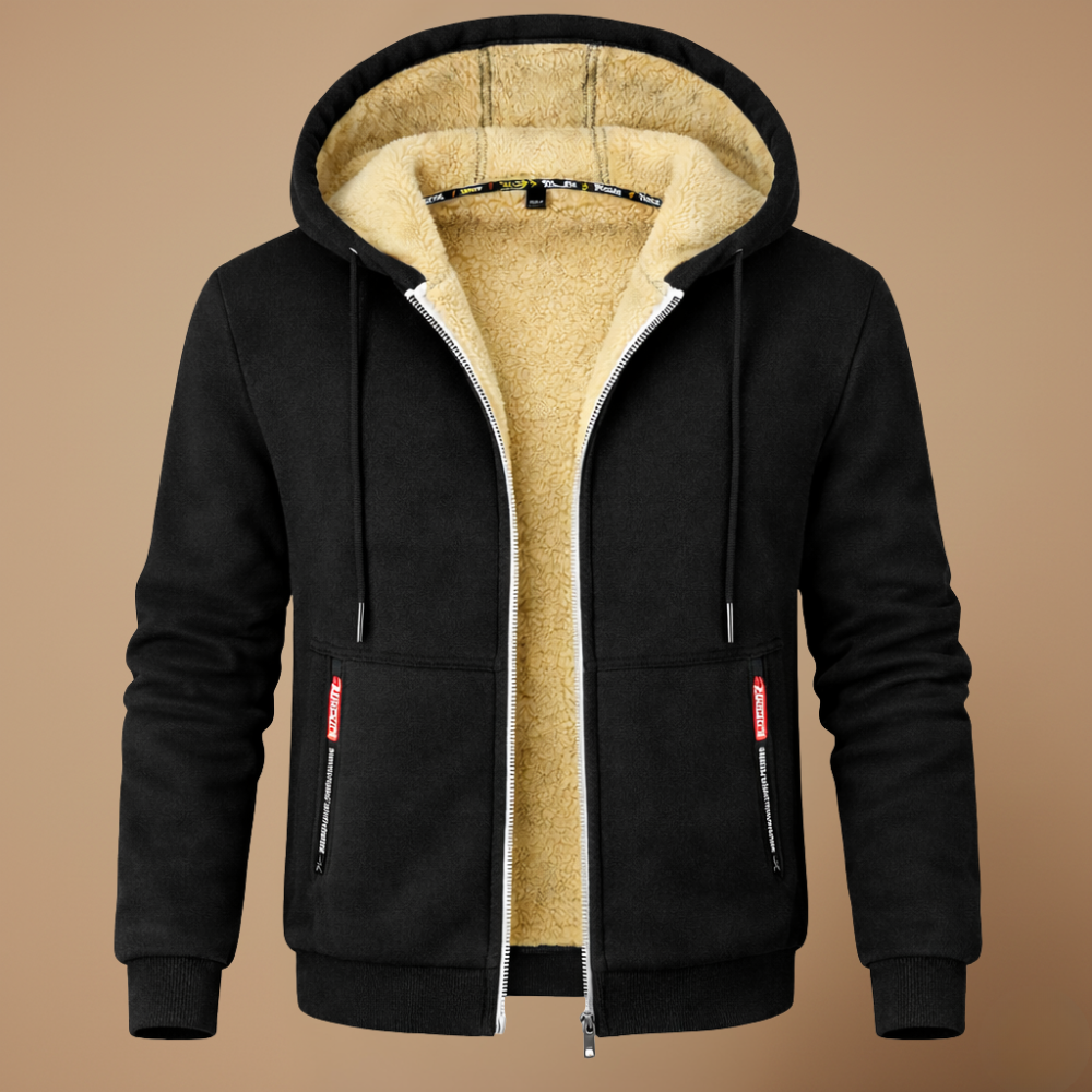 Casual Thick Fleece Lined Hoodie Jacket Fashion Grand