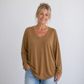 Women’s relaxed v-neck long sleeve blouse Fashion Grand