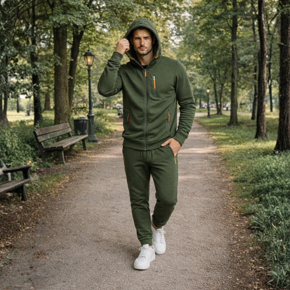 Men’s zip hooded tracksuit jogger set Fashion Grand