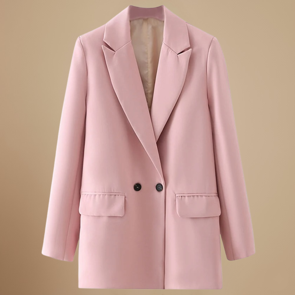 Women's Light Coloured Vintage Notched Lapel Blazer Fashion Grand