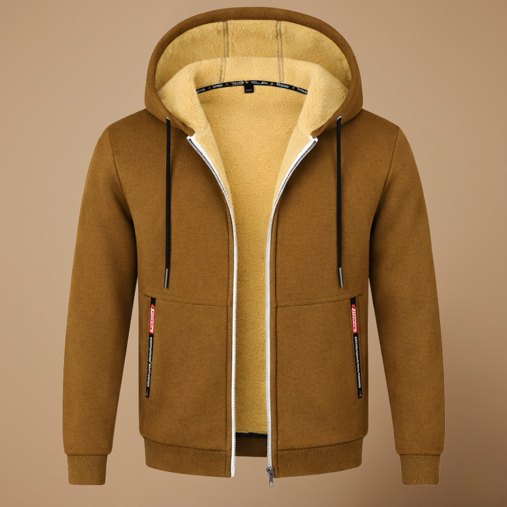 Casual Thick Fleece Lined Hoodie Jacket Fashion Grand