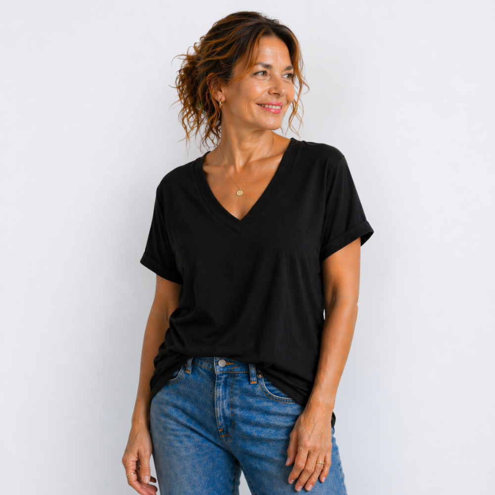 Women’s v-neck loose fit casual blouse Fashion Grand