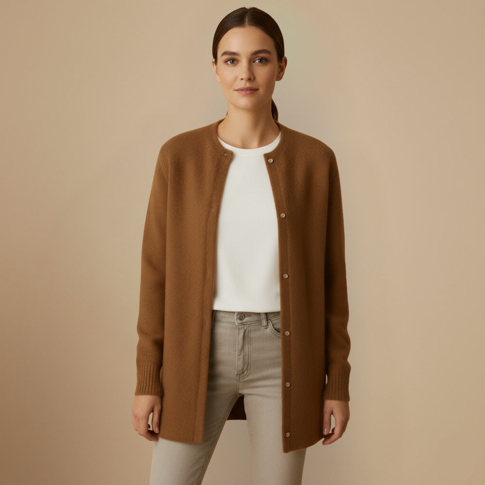 Ladies Relaxed Fit Button Knit Cardigan Fashion Grand