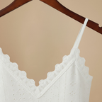 Women’s lace trim v-neck cropped camisole top Fashion Grand