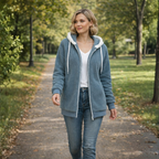 Women's warm fuzzy zip hoodie jacket Fashion Grand