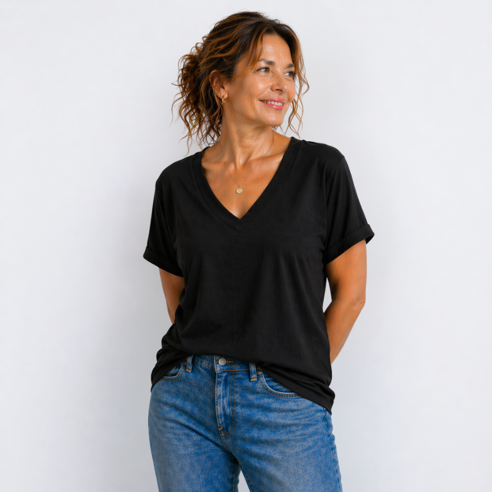 Women’s v-neck loose fit casual blouse Fashion Grand