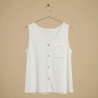 Women's summer sleeveless button-front top Fashion Grand