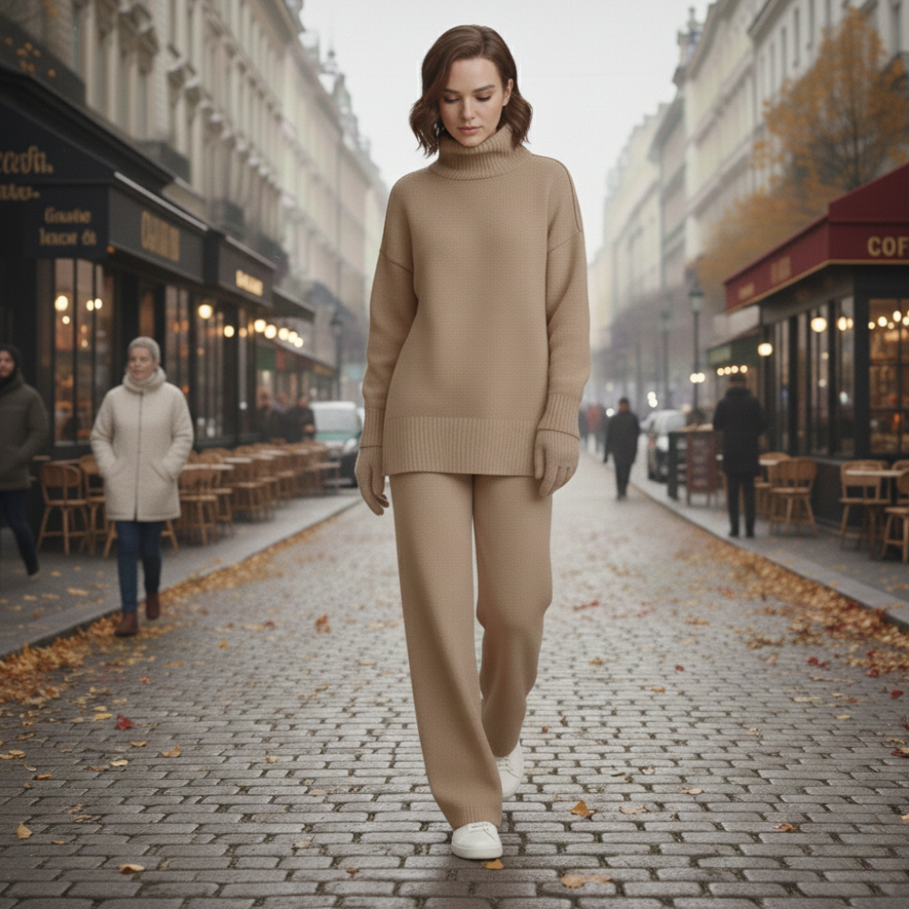 Women’s chunky knit two piece set Fashion Grand