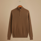 Men's zip collar knit long sleeve sweater Fashion Grand