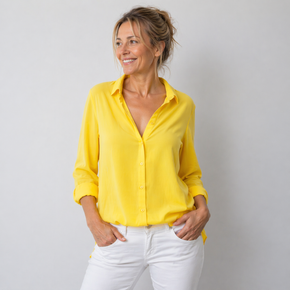 Women’s casual button-down long sleeve blouse Fashion Grand