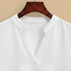 Women's v-neck short sleeve stand-up collar blouse Fashion Grand