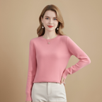 Solid Casual Crew Neck Long Sleeve Sweater Fashion Grand