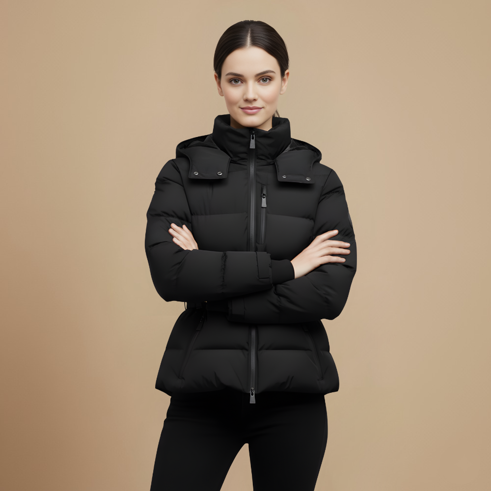 Quilted Patterned Puffer Ski Jacket for Women Fashion Grand
