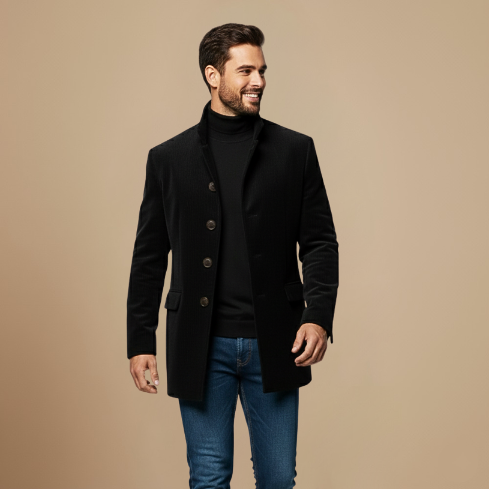 Vintage Corduroy Britse Zakelijke Trenchcoat Fashion Grand