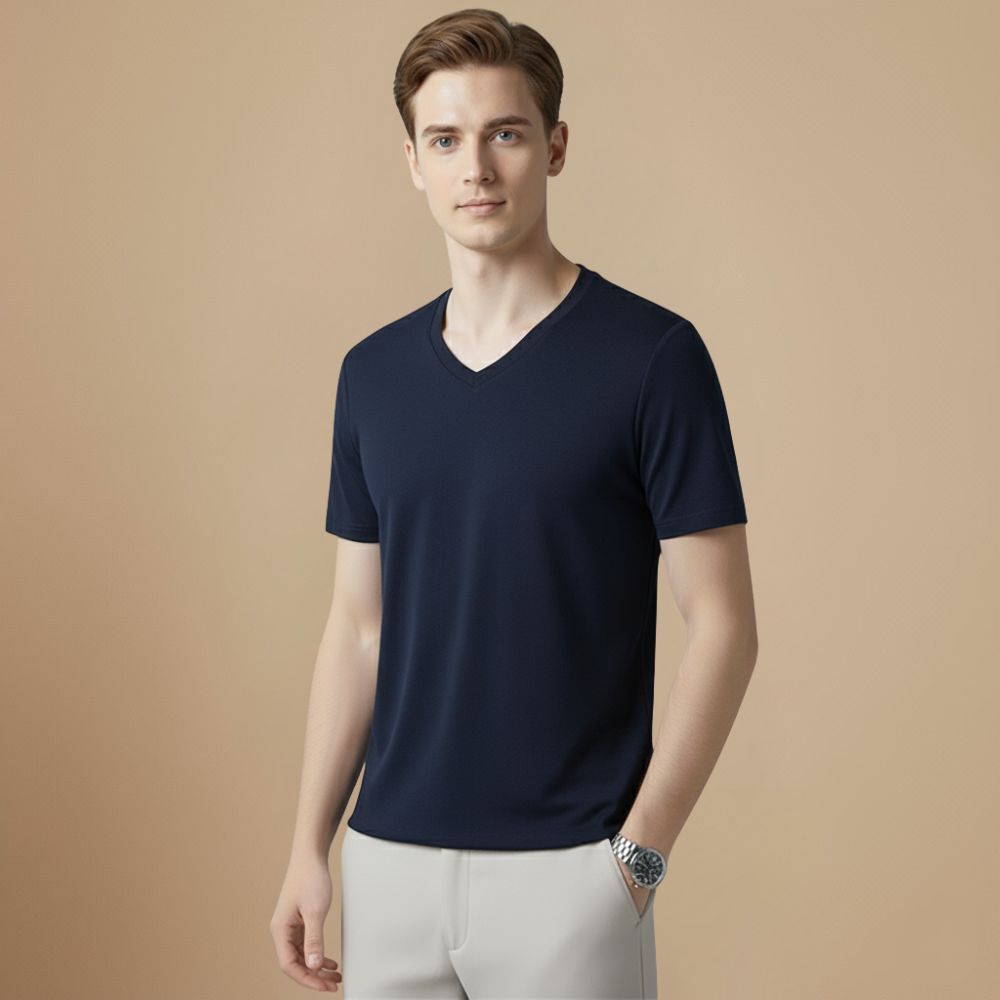 Men’s V Neck Cotton T-Shirt Fashion Grand